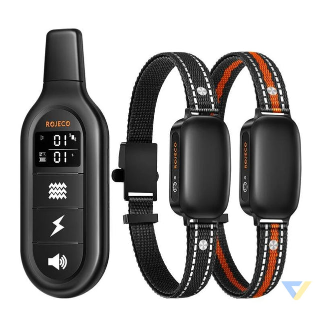 RojecoPD521 1000m Dog Training Collar with 2 collars (black) Walking and transportation