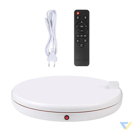 Rotating display stand Puluz with power socket 45 cm (white) Stands