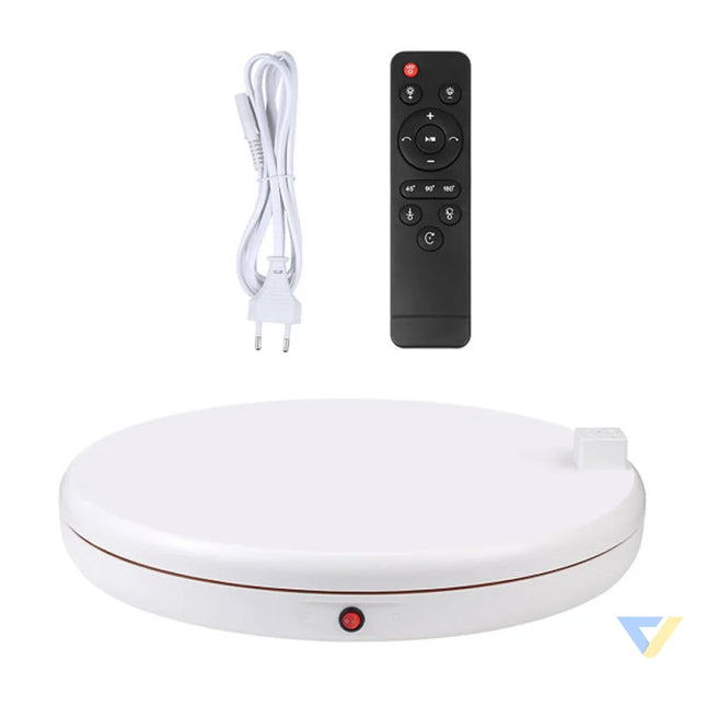 Rotating display stand Puluz with power socket 45 cm (white) Stands