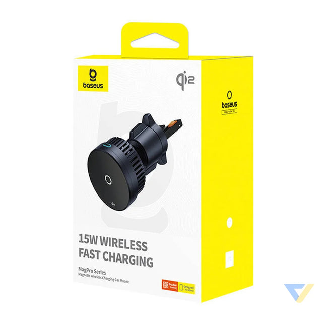Samochodowy uchwyt Baseus MagPro z ładowarką indukcyjną 15W Qi2.0 (czarny) Phone holders
