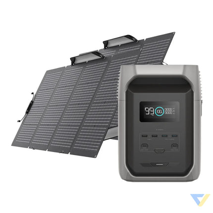Set: EcoFlow Delta 3 1500 power station + 2x 220W photovoltaic panel. Power stations
