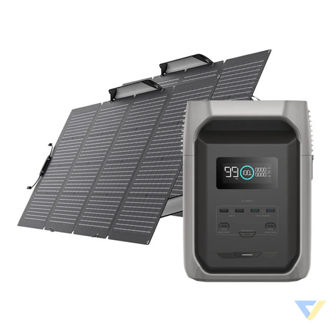 Set: EcoFlow Delta 3 1500 power station + 2x 220W photovoltaic panel. Power stations