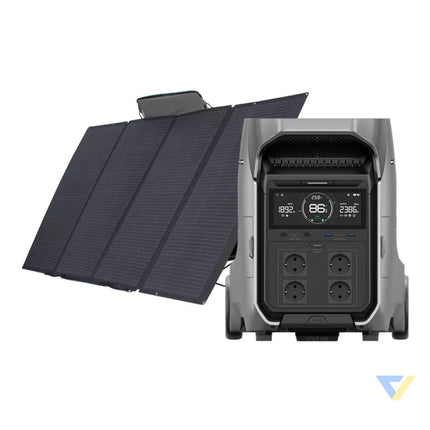 Set: EcoFlow Delta Pro 3 power station + 400W photovoltaic panel. Power stations