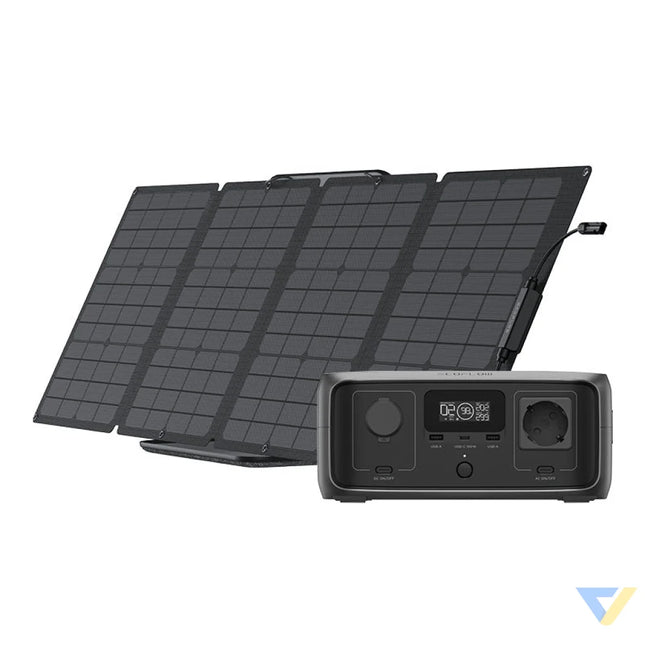 Set: EcoFlow River 3 UPS power station + 110W photovoltaic panel. Power stations