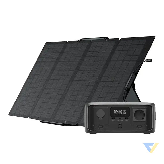 Set: EcoFlow River 3 UPS power station + 160W photovoltaic panel. Power stations