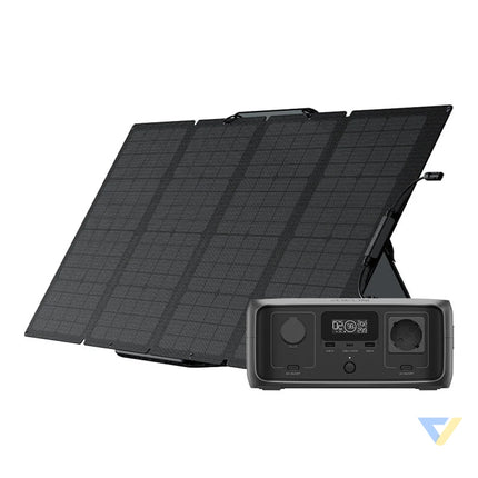 Set: EcoFlow River 3 UPS power station + 160W photovoltaic panel. Power stations