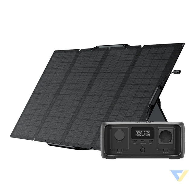 Set: EcoFlow River 3 UPS power station + 160W photovoltaic panel. Power stations