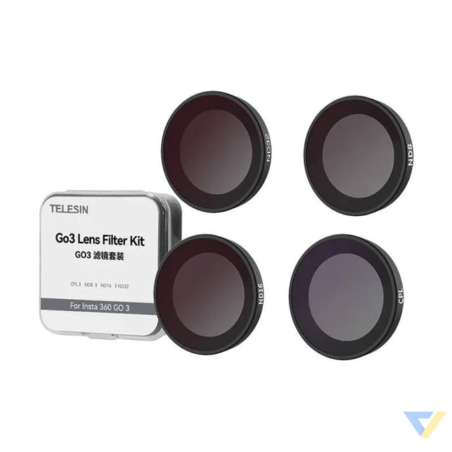 Set of 4 CPL/ND8/ND16/ND32 Telesin filters for Insta360 GO 2/3 camera For sports cameras
