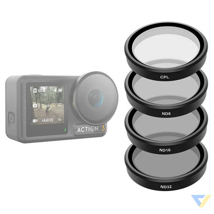 Set of 4 TELESIN CPL/ND8/ND16/ND32 filters for DJI Osmo Action 3 / 4 / 5 For sports cameras