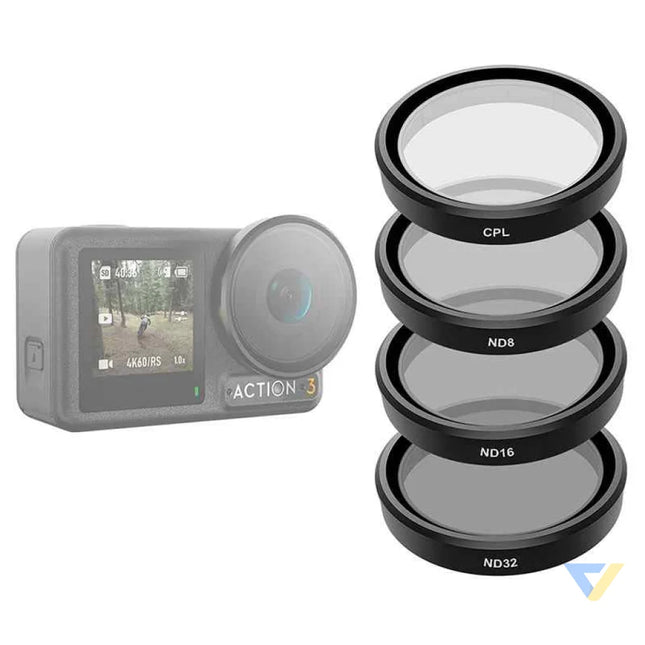 Set of 4 TELESIN CPL/ND8/ND16/ND32 filters for DJI Osmo Action 3 / 4 / 5 For sports cameras