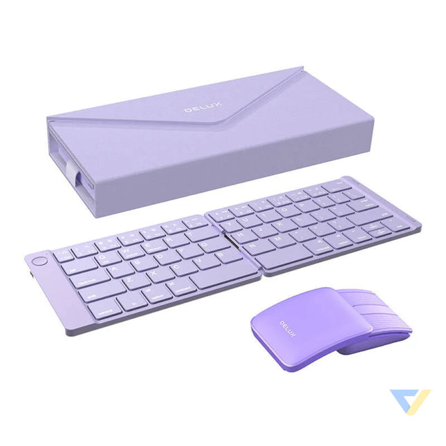 Set Wireless foldable Keyboard Delux KF10 and mouse MF10PRO Mice keyboards
