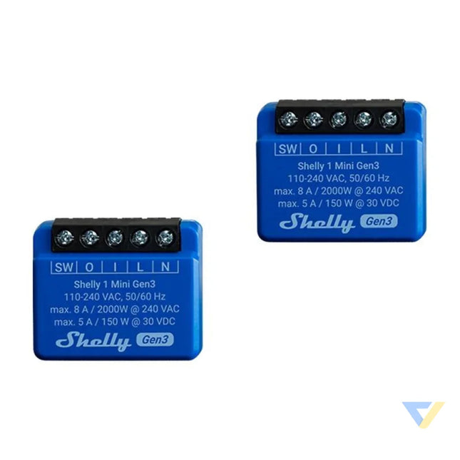 Shelly 1 Mini Gen3 Set of 2 Controllers WiFi/Bluetooth Smart controllers
