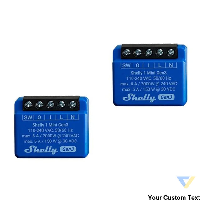 Shelly 1 Mini Gen3 Set of 2 Controllers WiFi/Bluetooth Smart controllers