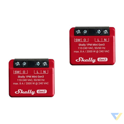 Shelly 1PM Mini Gen3 Set of 2 Controllers WiFi/Bluetooth Smart controllers
