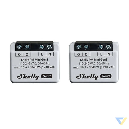 Shelly PM Mini Gen3 Set of 2 Controllers WiFi/Bluetooth Smart controllers
