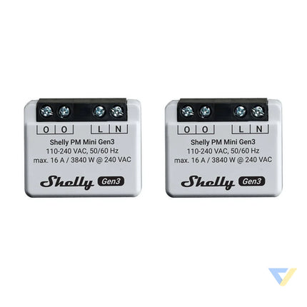 Shelly PM Mini Gen3 Set of 2 Controllers WiFi/Bluetooth Smart controllers
