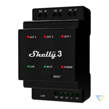 Shelly Pro 3 DIN Rail 3 channel Relay WiFi/LAN Smart controllers