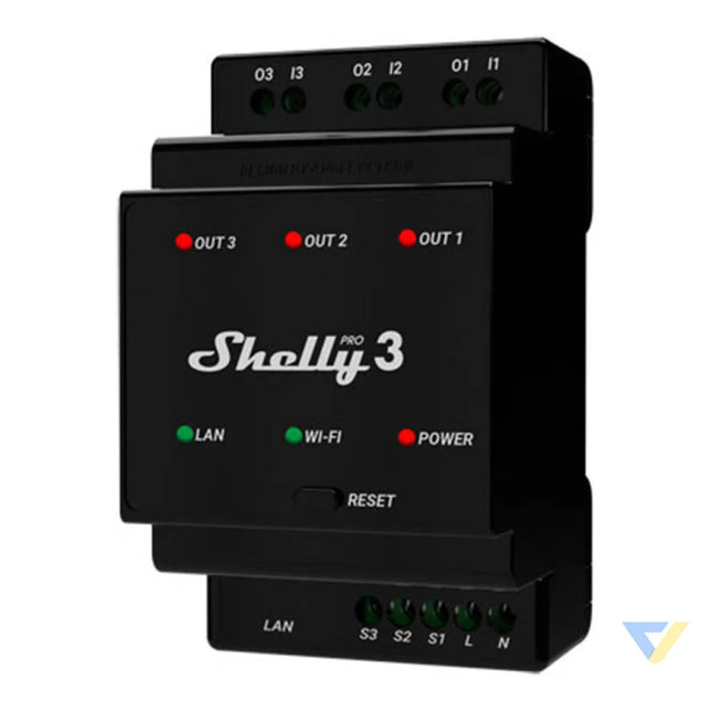 Shelly Pro 3 DIN Rail 3 channel Relay WiFi/LAN Smart controllers