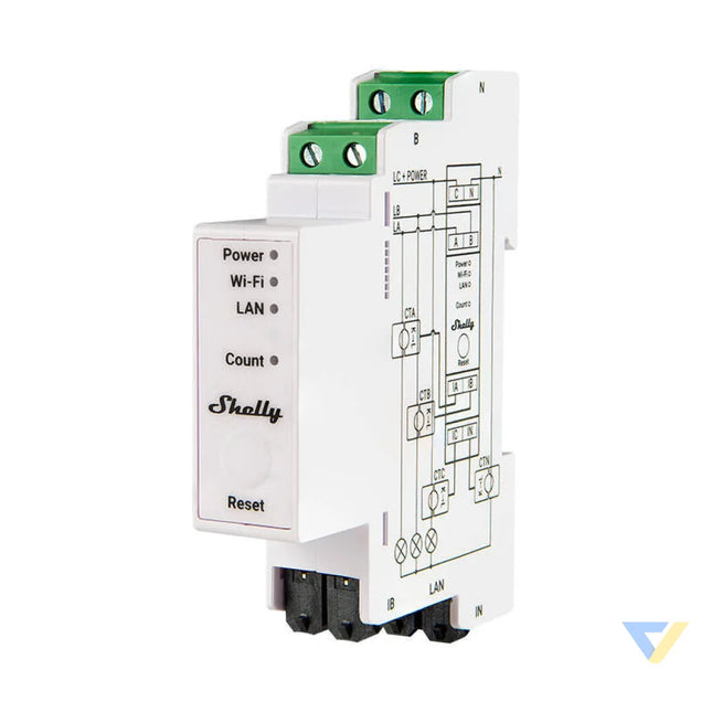 Shelly PRO 3EM 120A 2 Phase Energy Meter WiFi/Bluetooth Sensors