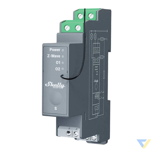 Shelly Qubino Pro 2 DIN rail Relay 2 channel Z Wave Smart controllers