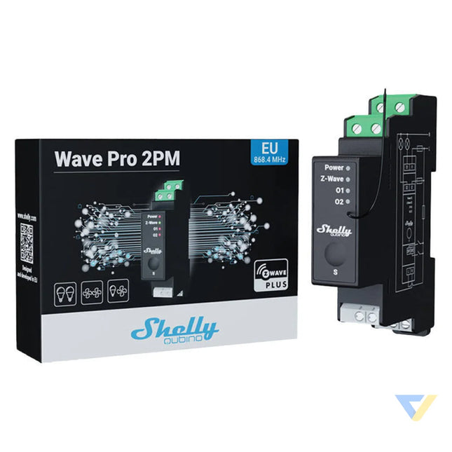 Shelly Qubino Pro 2PM DIN rail Relay 2 channel Z Wave (Power measurement) Smart controllers