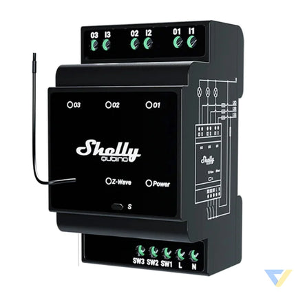 Shelly Qubino Wave Pro 3 Z Wave 3 channel DIN rail relay Smart controllers