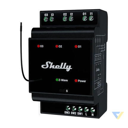 Shelly Qubino Wave Pro 3 Z Wave 3 channel DIN rail relay Smart controllers