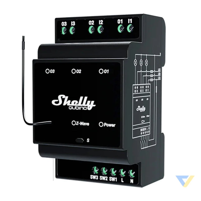 Shelly Qubino Wave Pro 3 Z Wave 3 channel DIN rail relay Smart controllers
