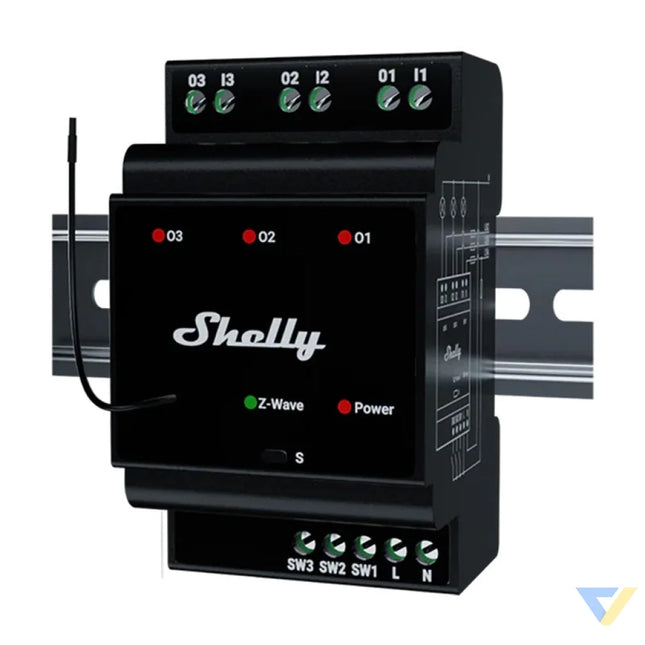 Shelly Qubino Wave Pro 3 Z Wave 3 channel DIN rail relay Smart controllers