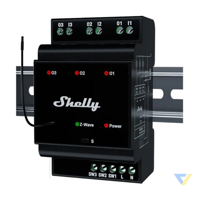 Shelly Qubino Wave Pro 3 Z Wave 3 channel DIN rail relay Smart controllers
