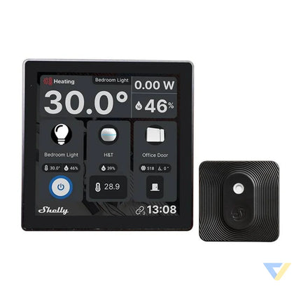 Shelly Wall Display WiFi/BLU (Black) + BLU H&T (Black) Set Control panels