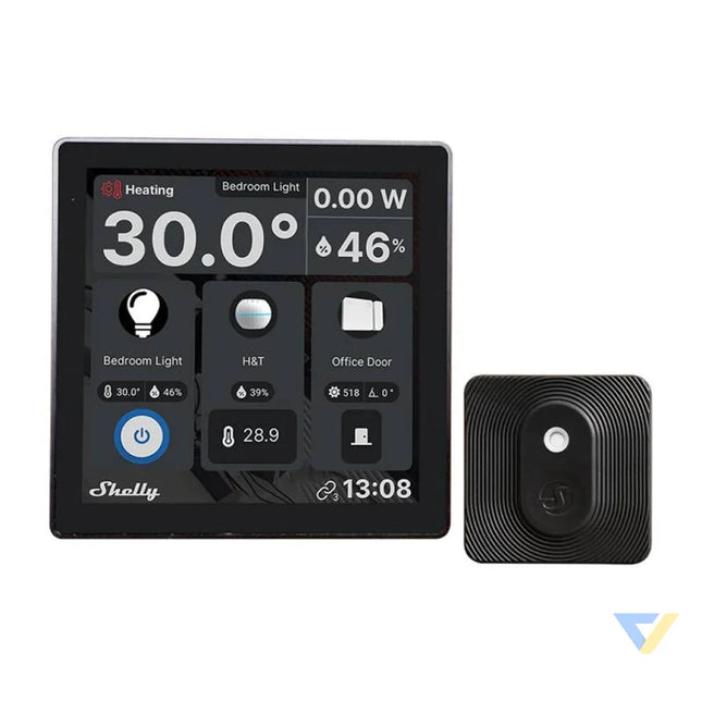 Shelly Wall Display WiFi/BLU (Black) + BLU H&T (Black) Set Control panels