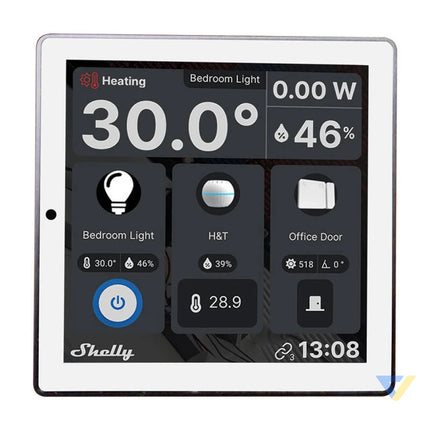 Shelly Wall Display WiFi/BLU (White) + BLU H&T (Ivory) Set Control panels