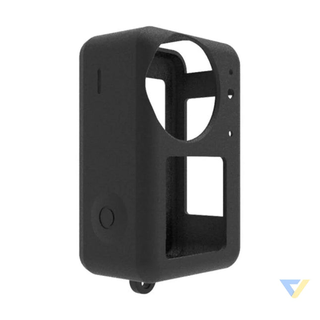Silicone Puluz case for DJI Osmo Action 3 / 4 / 5 Pro with lens cover (black) For sports cameras