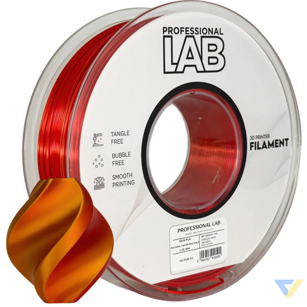 Silk PLA provides a smooth, glossy, silk-like finish. It's aesthetically appealing and perfect for decorative models or display prints.