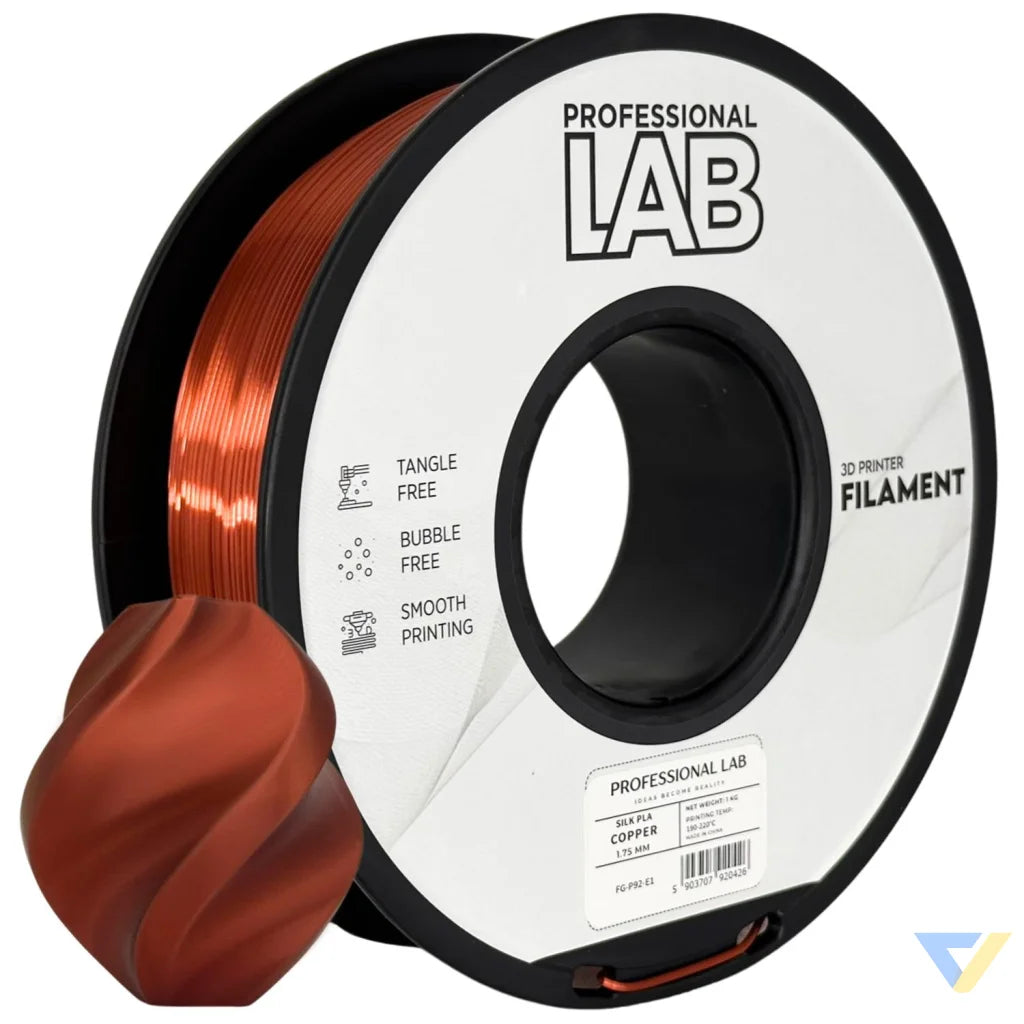 Silk PLA provides a smooth, glossy, silk-like finish. It's aesthetically appealing and perfect for decorative models or display prints.