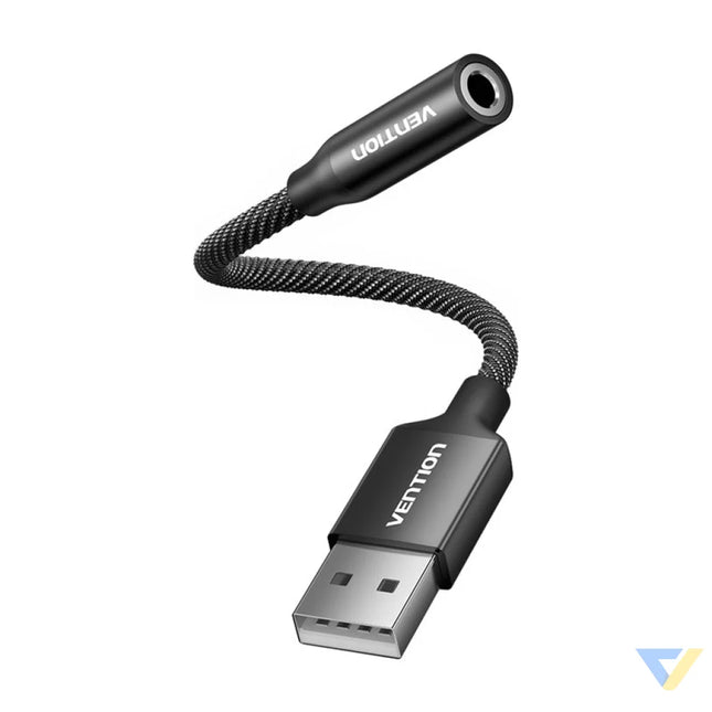 Single port USB external sound card Vention Gome 0.25m (black) External sound cards