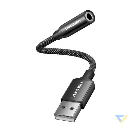 Single port USB external sound card Vention Gome 0.25m (black) External sound cards