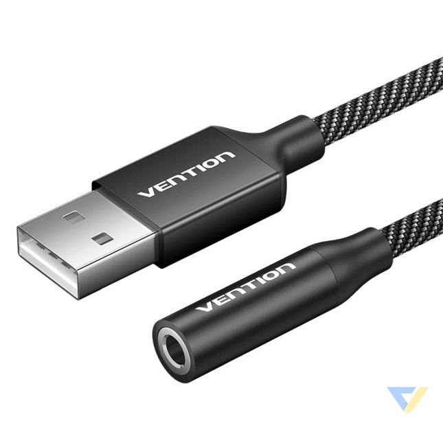 Single port USB external sound card Vention Gome 0.25m (black) External sound cards