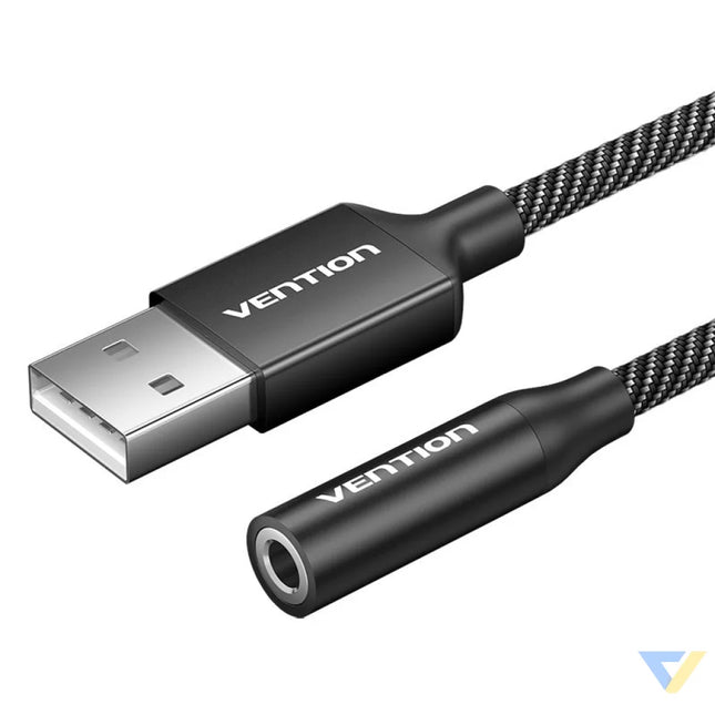 Single port USB external sound card Vention Gome 1m (black) External sound cards