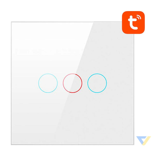 Smart Light Switch ZigBee Avatto LZTS02 EU W3 3 Way No Neutral TUYA (white) Switches