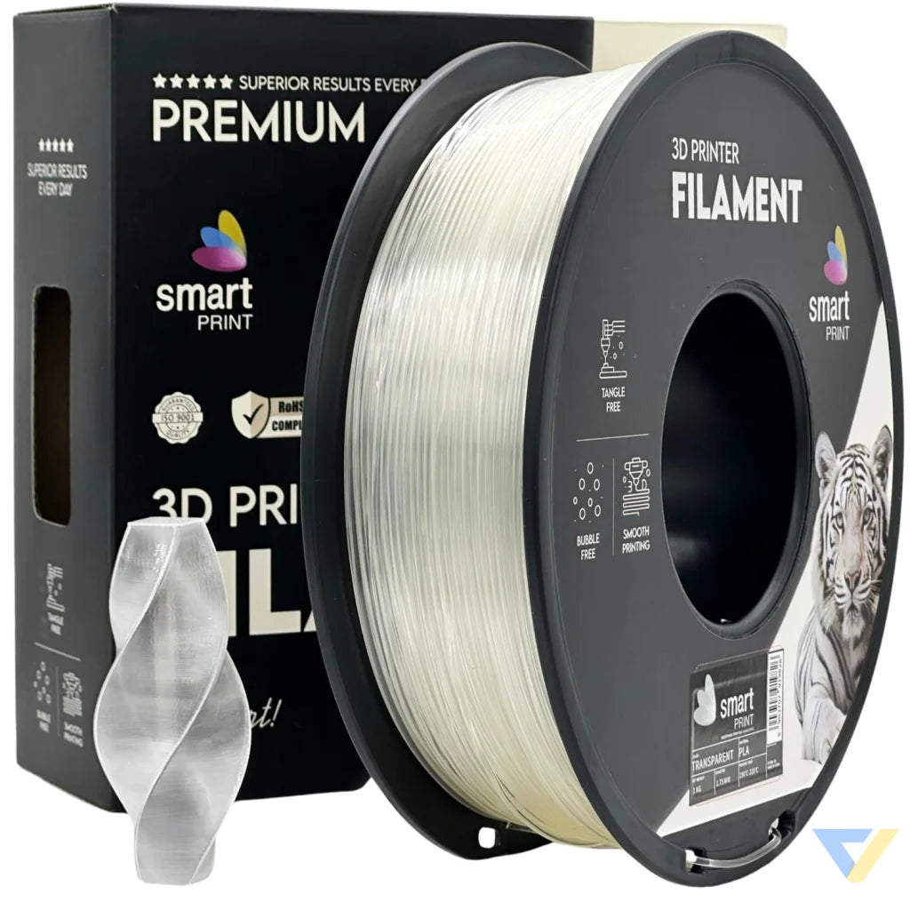 Smart Print PLA is easy to use, great for beginners. It prints smoothly with strong layer adhesion and minimal warping. Special inhibitors boost durability and color, making it ideal for everyday prints.