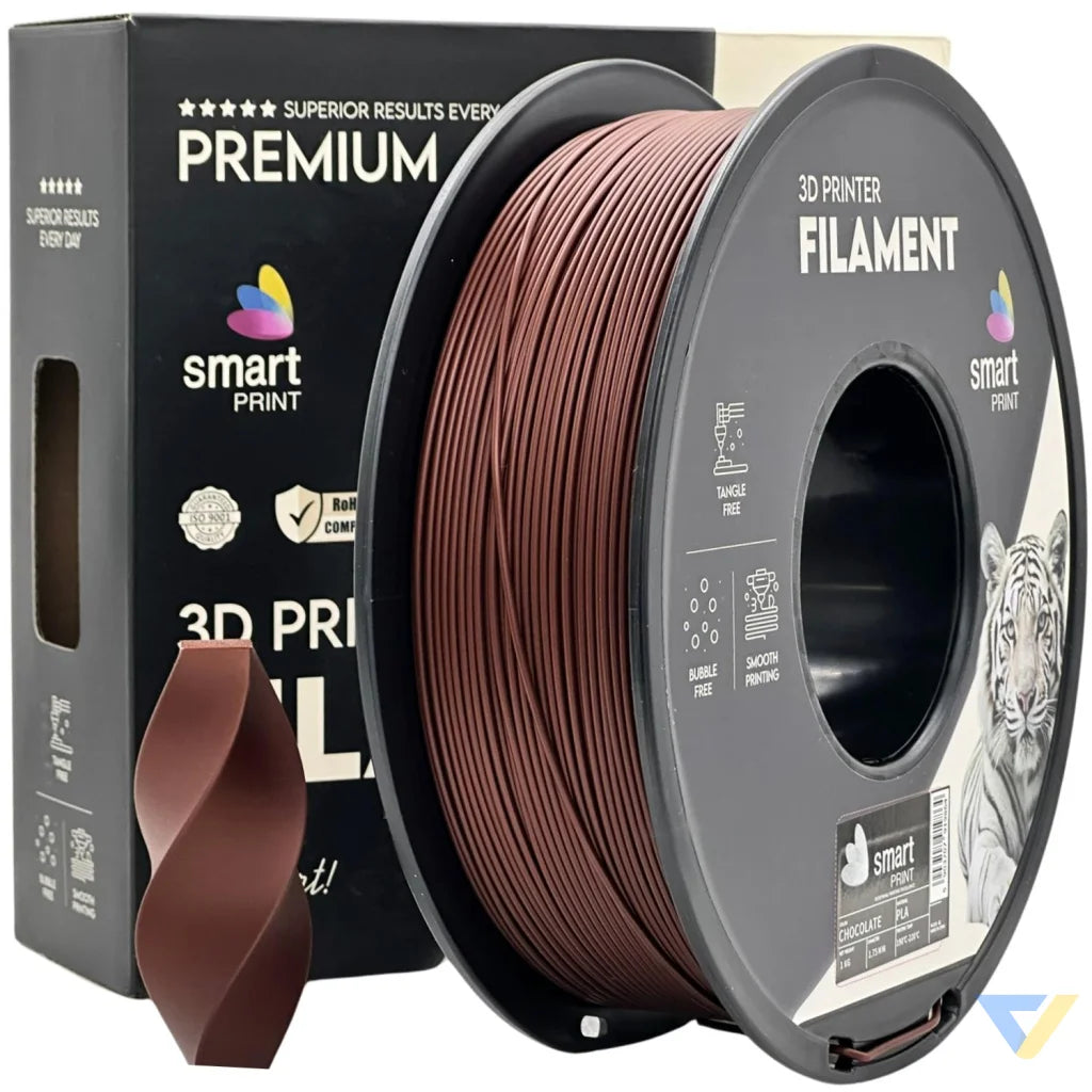 Smart Print PLA is easy to use, great for beginners. It prints smoothly with strong layer adhesion and minimal warping. Special inhibitors boost durability and color, making it ideal for everyday prints.