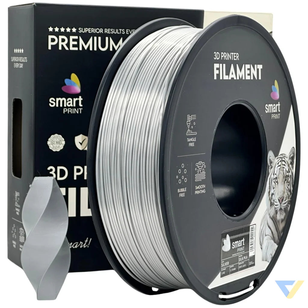 Smart Print Silk PLA offers a glossy, silk-like finish for eye-catching results. Special inhibitors enhance durability and color depth. Ideal for decorative models, art pieces, and display prints.