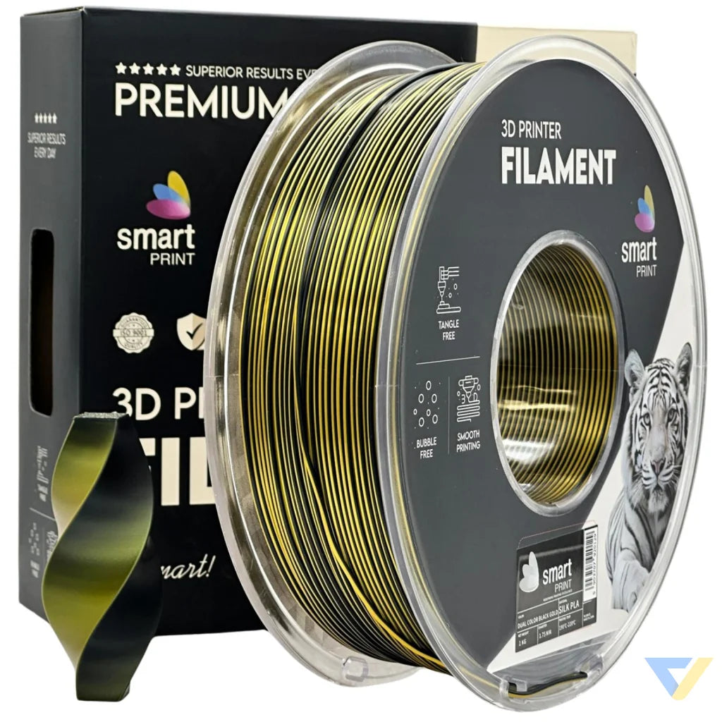Smart Print Silk PLA offers a glossy, silk-like finish for eye-catching results. Special inhibitors enhance durability and color depth. Ideal for decorative models, art pieces, and display prints.