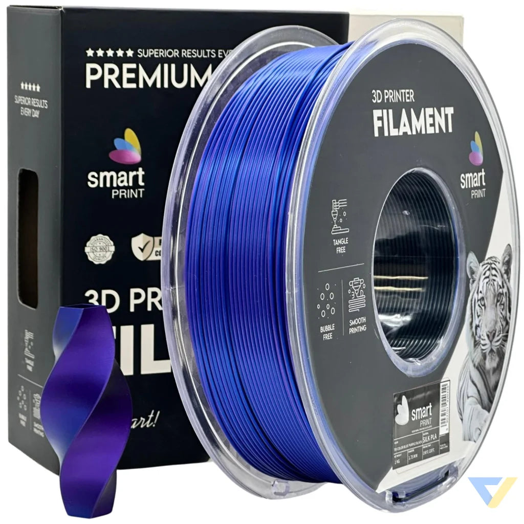 Smart Print Silk PLA offers a glossy, silk-like finish for eye-catching results. Special inhibitors enhance durability and color depth. Ideal for decorative models, art pieces, and display prints.