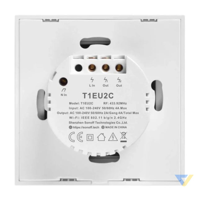 Smart Switch WiFi + RF 433 Sonoff T1 EU TX (2 channel) Switches