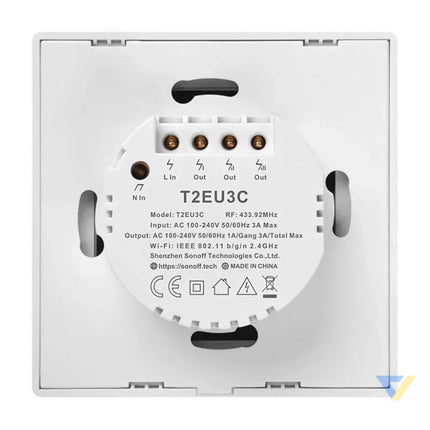 Smart Switch WiFi + RF 433 Sonoff T2 EU TX (3 channel) Switches