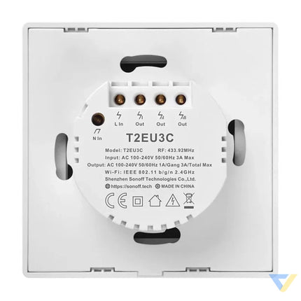 Smart Switch WiFi + RF 433 Sonoff T2 EU TX (3 channel) Switches