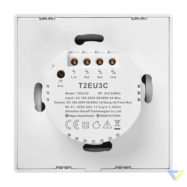 Smart Switch WiFi + RF 433 Sonoff T2 EU TX (3 channel) Switches